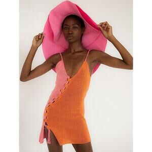 TACH Women's Maribel Knit Dress Size M In Pink & Orange